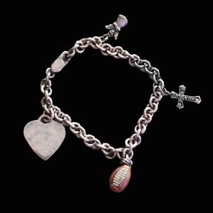 925 Sterling Silver Chunky Charm Bracelet
